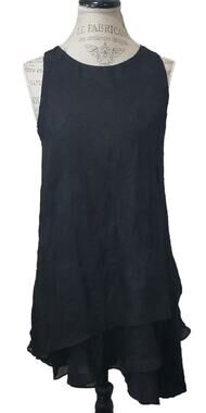 Gianni Bini Danny Little Black Dress Floral Print Tier Sleeveless Dress | BNWT